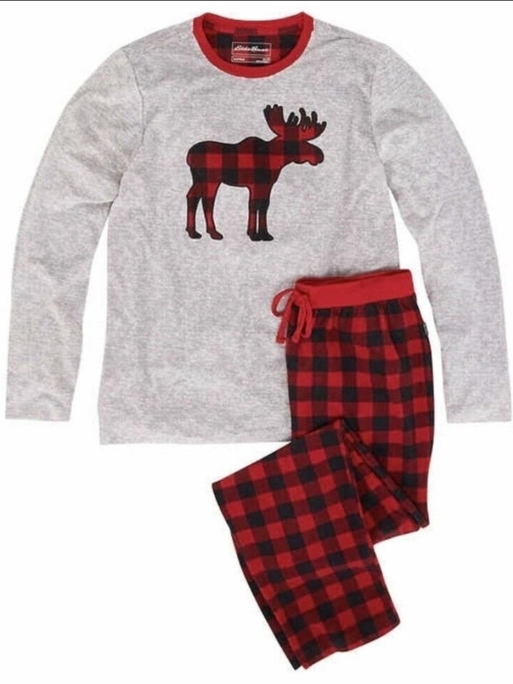 XXL Red Buffalo Plaid Moose Pajama Set - Cozy Kids Sleepwear